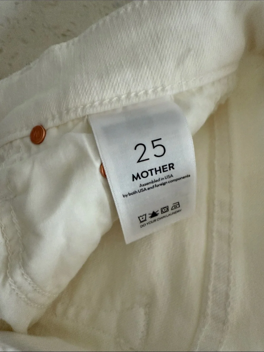 MOTHER the rambler zip ankle ecru size 25